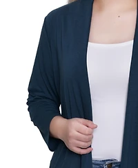 Ny Collection Women's Solid 3/4 Sleeve Cardigan Sweater