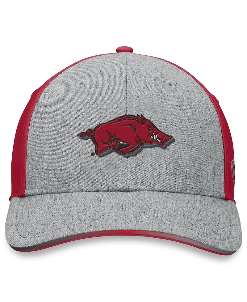Top of the World Men's Heather Gray/Cardinal Arkansas Razorbacks Merge Flex Hat