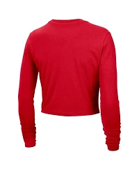 Nike Women's Red Miami Heat 2024/25 City Edition Essential Logo Slim Fit Long Sleeve Cropped T-Shirt