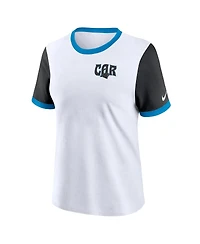 Nike Women's White Carolina Panthers Rewind Ringer Tri-Blend T-Shirt