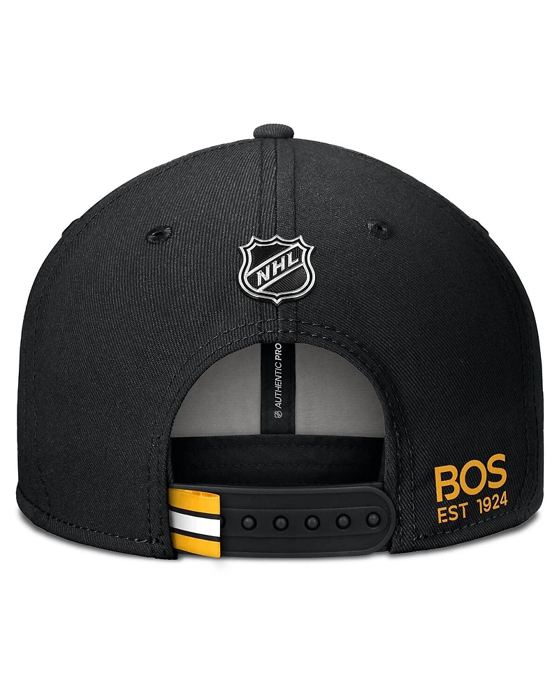 Fanatics Men's Black Boston Bruins Authentic Pro Prime Snapback Hat