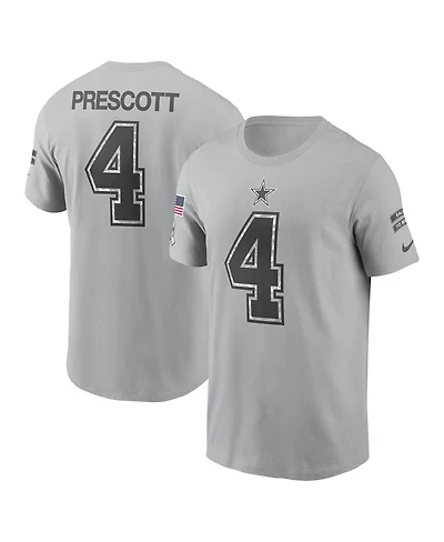 Nike Men's Dak Prescott Gray Dallas Cowboys 2024 Salute to Service Name Number T-Shirt