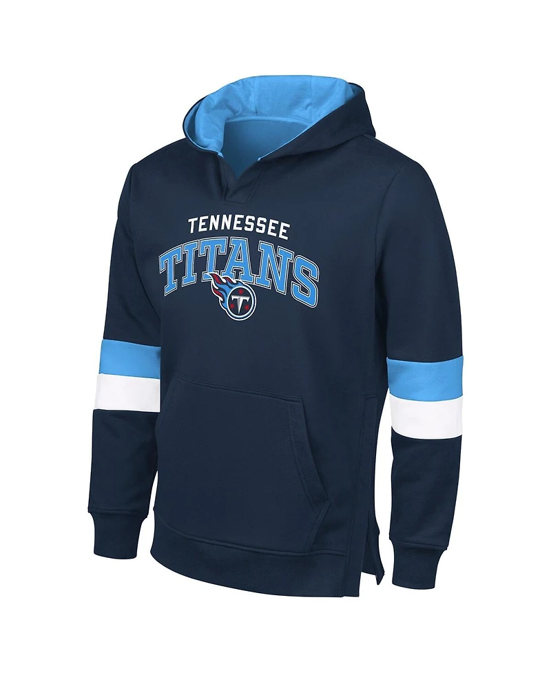 G-iii Sports by Carl Banks Men's Navy/Light Blue Tennessee Titans Adaptive Faceoff Pullover Hoodie