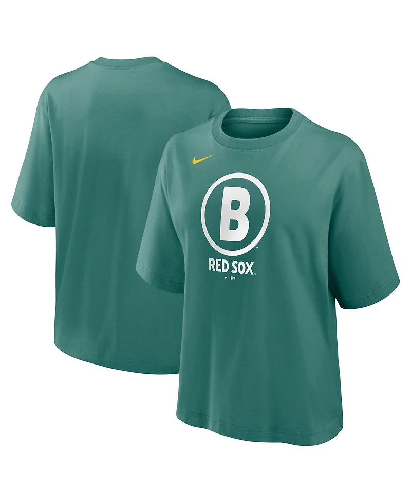 Nike Women's Green Boston Red Sox 2025 City Connect Logo Boxy T-Shirt