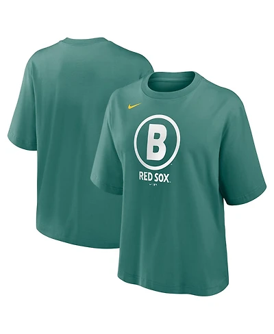 Nike Women's Green Boston Red Sox 2025 City Connect Logo Boxy T-Shirt