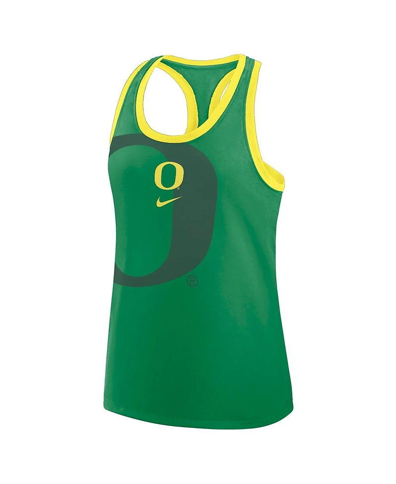 Nike Women's Green Oregon Ducks Primetime Racerback Tri-Blend Tank Top