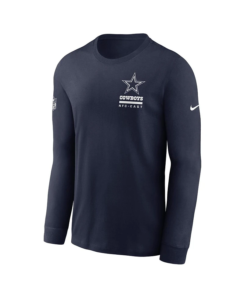 Nike Men's Navy Dallas Cowboys Sideline Performance Long Sleeve T-Shirt