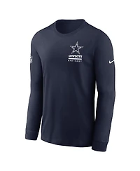 Nike Men's Navy Dallas Cowboys Sideline Performance Long Sleeve T-Shirt