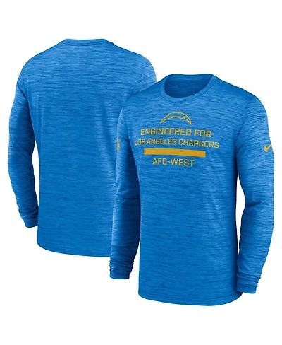 Nike Men's Powder Blue Los Angeles Chargers Sideline Velocity Performance Long Sleeve T-Shirt