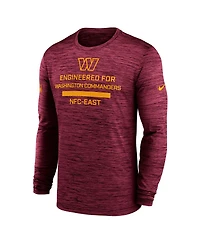 Nike Men's Burgundy Washington Commanders Sideline Velocity Performance Long Sleeve T-Shirt