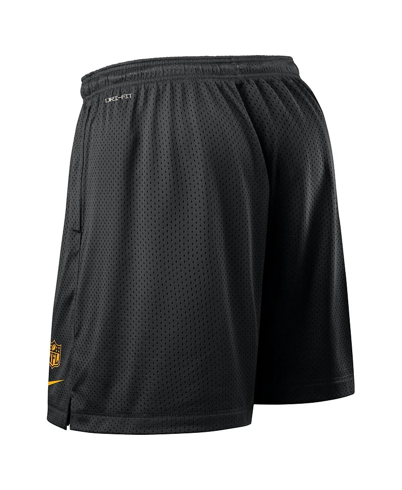 Nike Men's Black Pittsburgh Steelers Sideline Reversible Performance Shorts