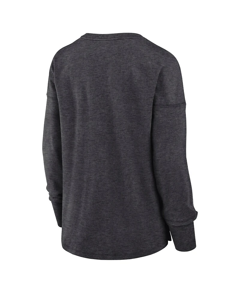 Fanatics Women's Heather Charcoal Utah Mammoth Primary Logo Legacy Long Sleeve T-Shirt