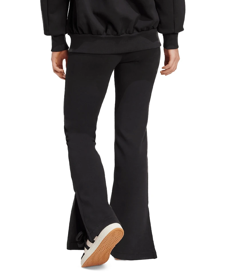adidas Women's Mid-Rise Pull-On Flare-Leg Logo Pants