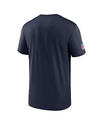 Nike Men's Navy New England Patriots Wordmark Block Sideline Legend Performance T-Shirt