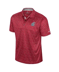 Colosseum Men's Crimson Washington State Cougars Sublimated Golf Polo Shirt