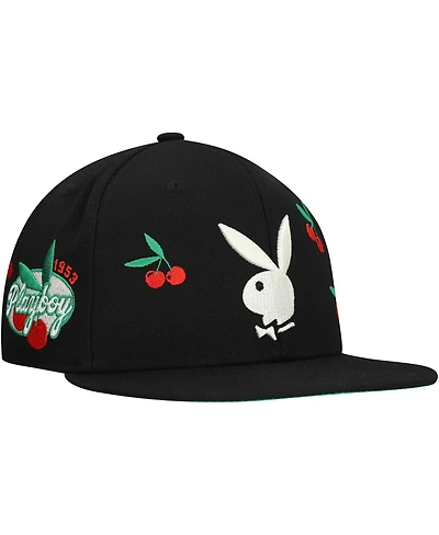 Lids Men's Black Playboy Cherry Fitted Hat