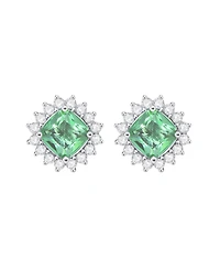 Classy 10MM Halo Square Stud Earrings