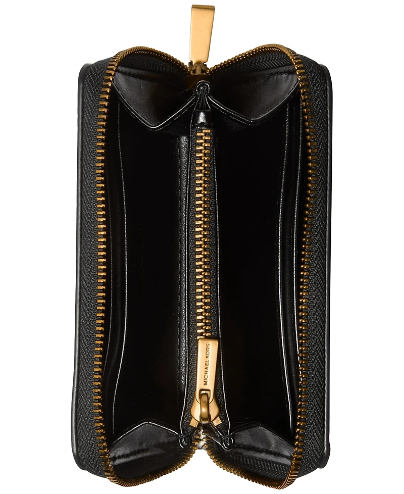 Michael Michael Kors Jet Set Small Leather Zip Around Card Case