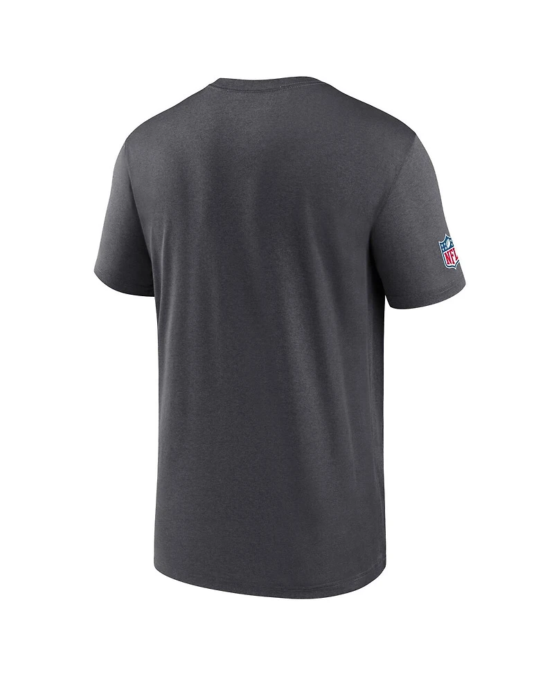 Nike Men's Charcoal Green Bay Packers Wordmark Block Sideline Legend Performance T-Shirt
