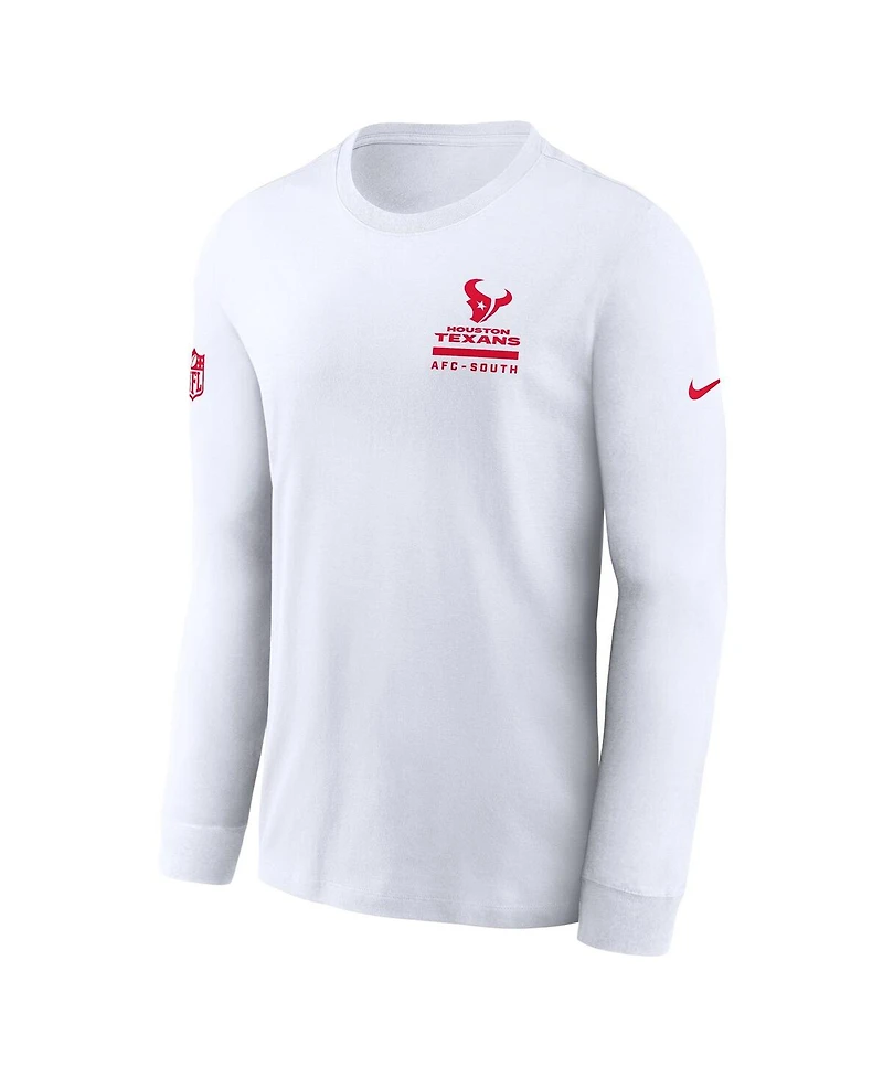 Nike Men's White Houston Texans Sideline Performance Long Sleeve T-Shirt