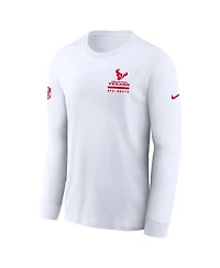 Nike Men's White Houston Texans Sideline Performance Long Sleeve T-Shirt