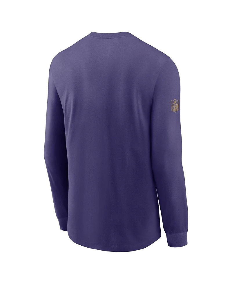 Nike Men's Purple Baltimore Ravens Sideline Performance Long Sleeve T-Shirt