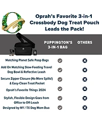 Puppington Walk Star Kit: 3-in-1 Dog Walk Bag, Bowl, & Leash plus Matching 270 Refill Dog Poop Bags