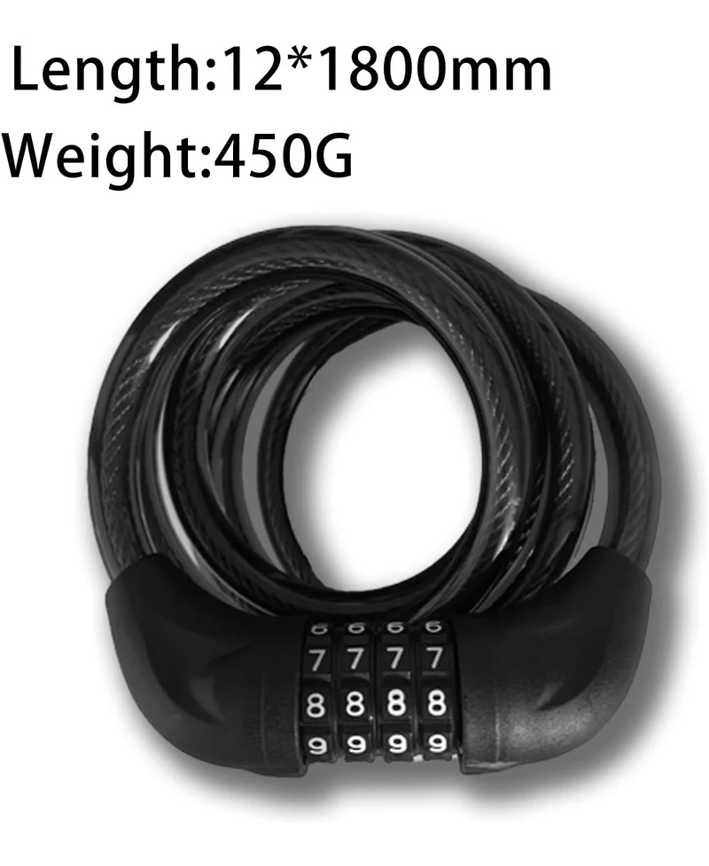 Bike Lock Cable, 6ft Basic Combination Lock