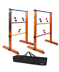 Gse Games & Sports Expert Premium Solid Wood Ladder Ball Toss Game Set with Ladder Ball Bolas & Carrying Case