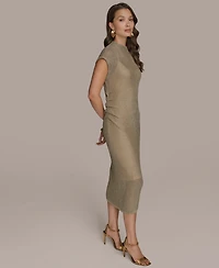 Donna Karan New York Women's Mock-Neck Midi Sweater Dress