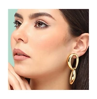 Sohi Women's White Link Drop Earrings
