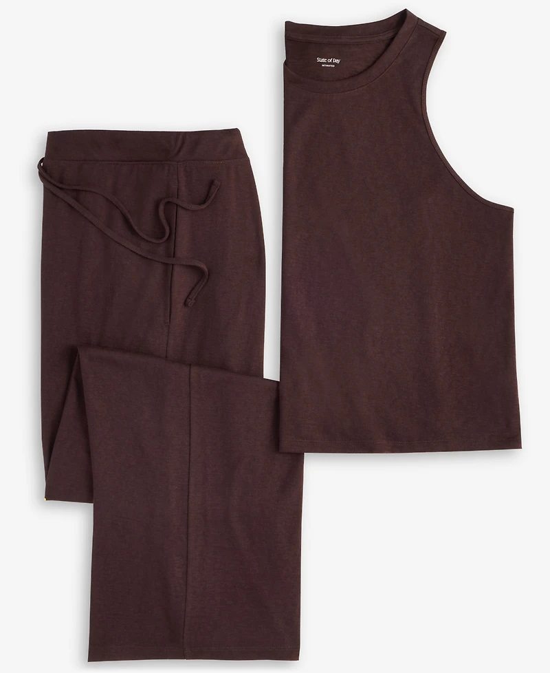 State of Day Women's Solid Knit Tank Pajama Set, Xs-3X, Macy's Exclusive
