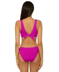 Becca Womens Crinkle Crush Bikini Top Hipster Bottoms