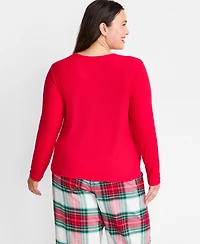 State of Day Women's Long-Sleeve Ribbed Henley Sleep Top Xs-3X, Created for Macy's