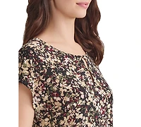 Jones New York Petite Keyhole-Neck Short-Sleeve Knit Top
