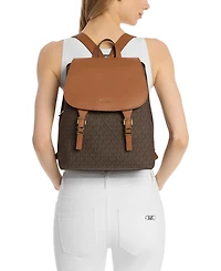 Michael Kors Quinn Medium Signature Logo Flap Backpack