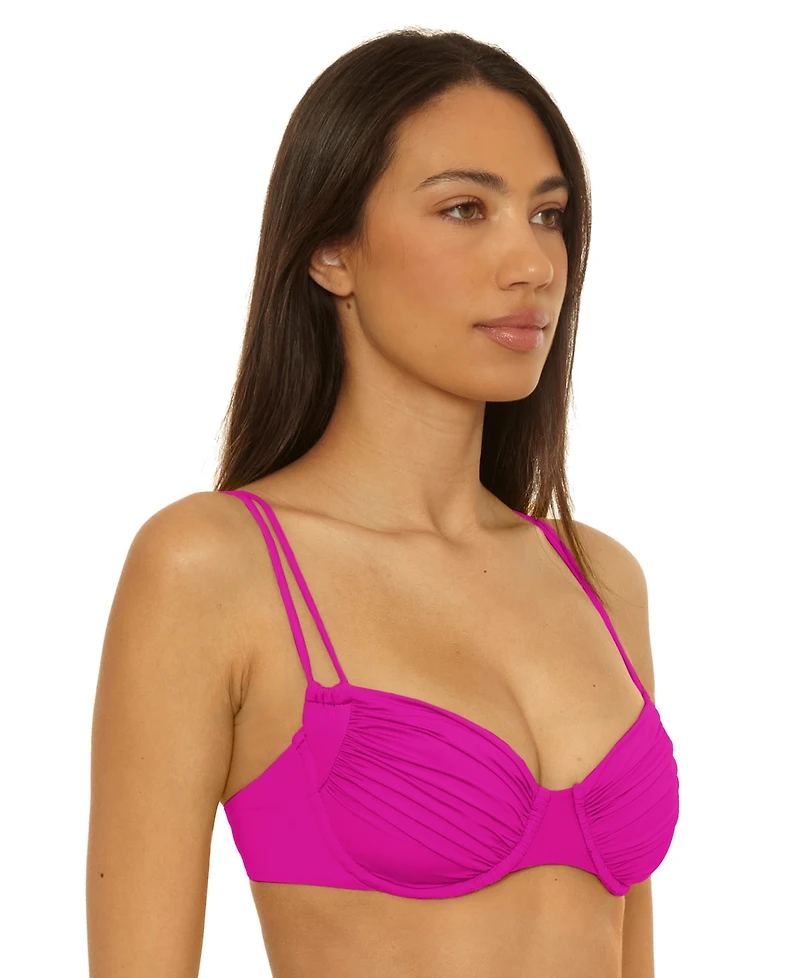 Becca Women's Color Code Ruched Underwire Bikini Top