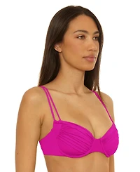 Becca Women's Color Code Ruched Underwire Bikini Top