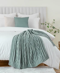 Battilo Lifestyle Cable Knit Chenille Throw, 51" x 67"