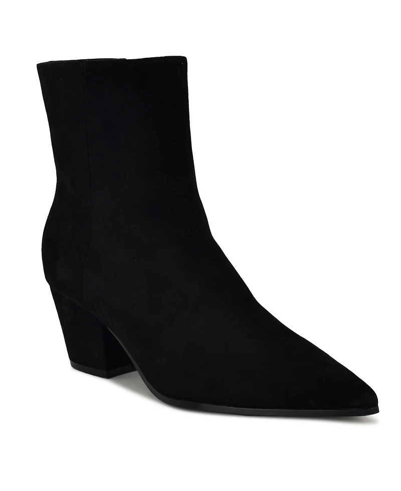 Nine West Women's Savie Leather Block Heel Booties