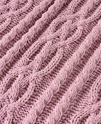 Battilo Lifestyle Cable Knit Chenille Throw, 51" x 67"