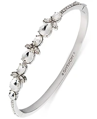 Givenchy Silver Tone Crystal Stone Bangle Bracelet