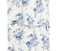 Crystal Doll Juniors' Floral Print Tie-Shoulder Tiered Dress