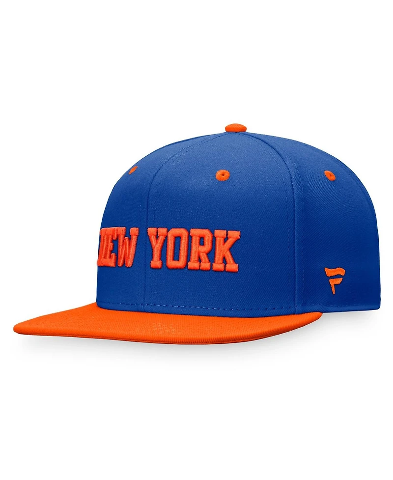 Fanatics Men's Royal/Orange New York Islanders Heritage City Two-Tone Snapback Hat