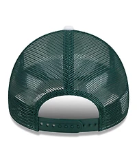 New Era Men's White/Green Portland Timbers Court Sport Foam A-Frame 9FORTY Adjustable Trucker Hat