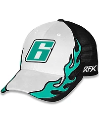 Checkered Flag Sports Men's and Women's Black/White Brad Keselowski BuildSubmarines.com Flame Trucker Adjustable Hat