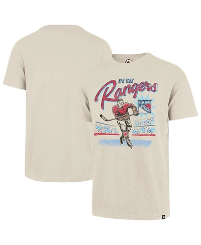 '47 Brand Men's Natural New York Rangers Hockey Player Golden Age Scrum T-Shirt