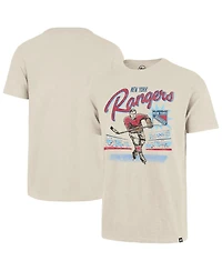 '47 Brand Men's Natural New York Rangers Hockey Player Golden Age Scrum T-Shirt