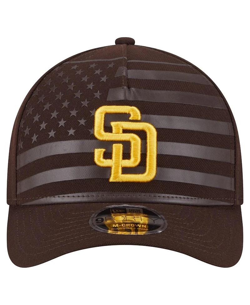 New Era Men's Brown San Diego Padres American Flag 9FORTY M-Crown A-Frame Adjustable Hat