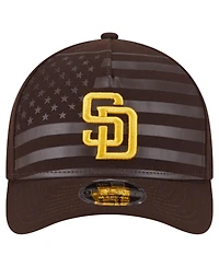 New Era Men's Brown San Diego Padres American Flag 9FORTY M-Crown A-Frame Adjustable Hat